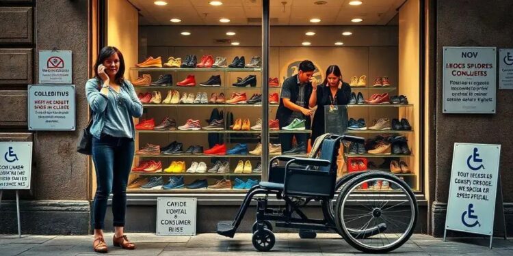 Mulher Chama Polícia Após Impedimento em Loja de Calçados